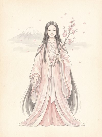 木花咲耶姫命のイメージイラスト