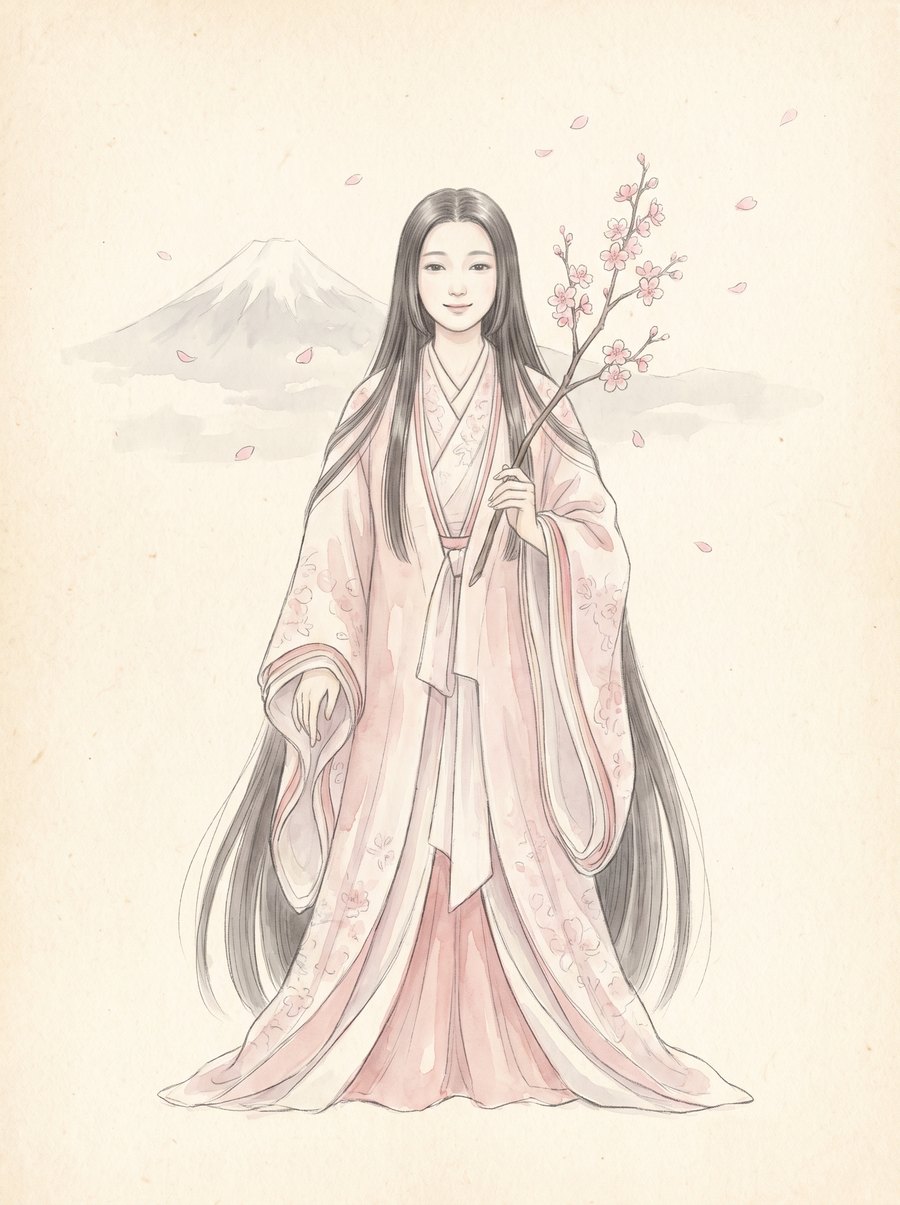 木花咲耶姫命のイメージイラスト